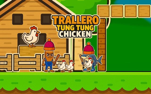 Trallero Tung Tung Chicken - Farm Chase Game