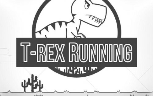 T-Rex Running Black and White - Dino Adventure Game