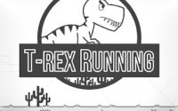 T-Rex Running Black and White - Dino Adventure Game